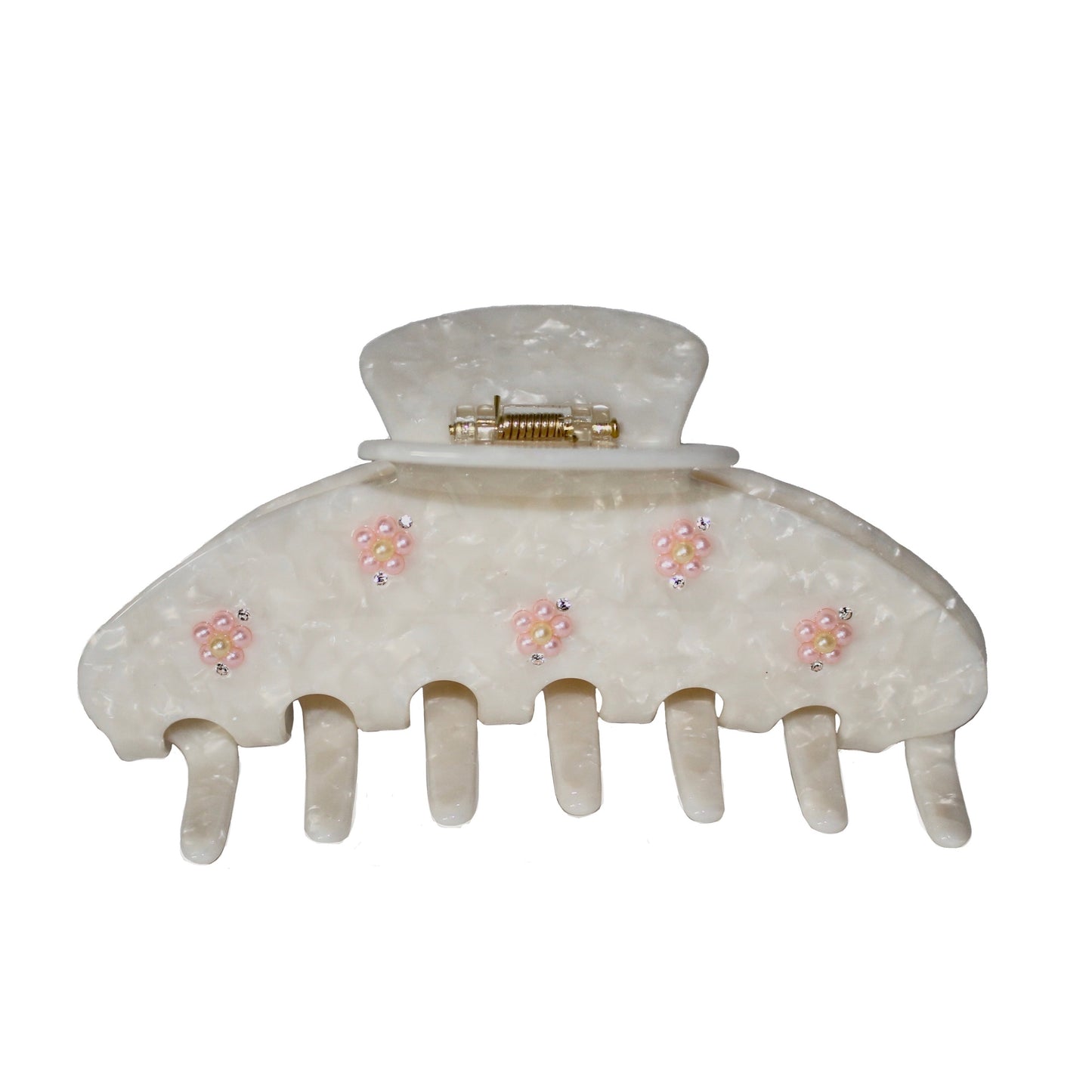 Pearl marble bloom claw clip